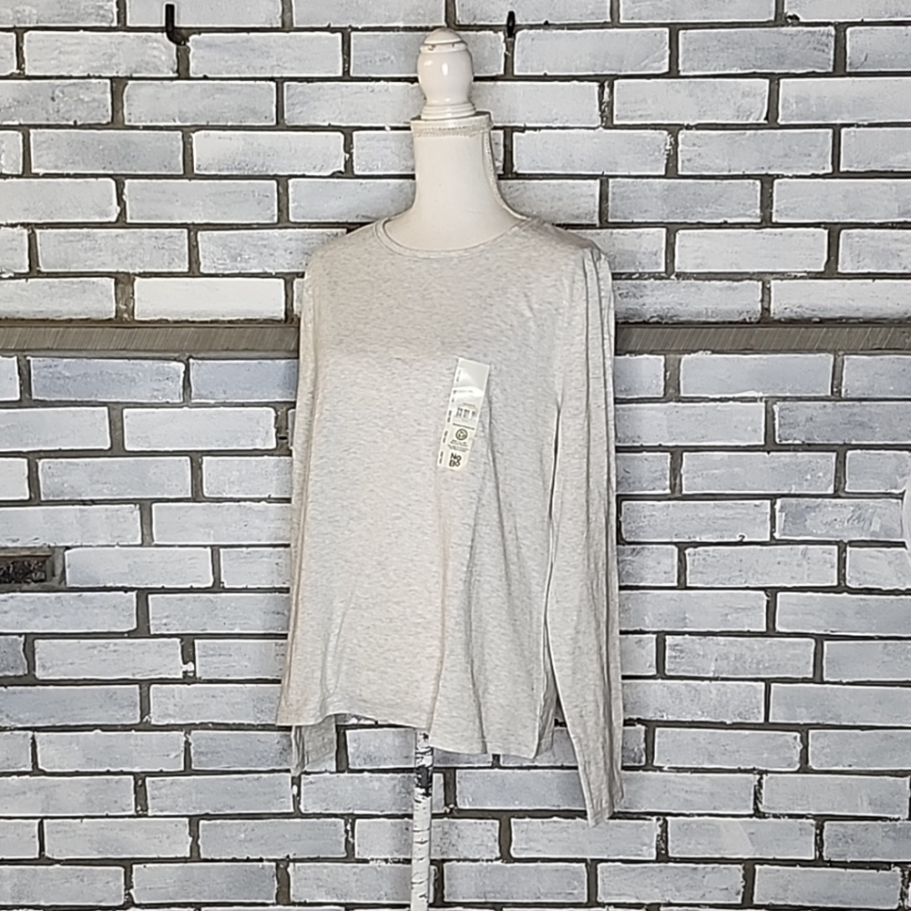 NWT No Boundaries Women's Long Sleeve Cotton Blend T-Shirt Size XXL (20) Gray